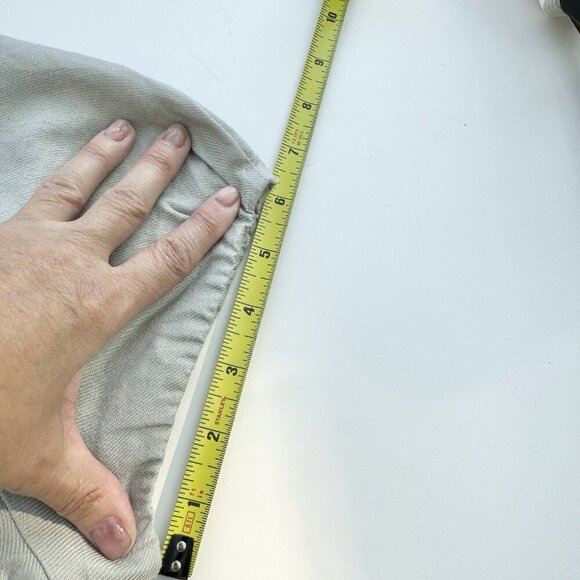 RW & CO Women’s Vintage Grey Jacket Short Sleeve Ruffled Collar 100% Ramie Large - Picture 3 of 15